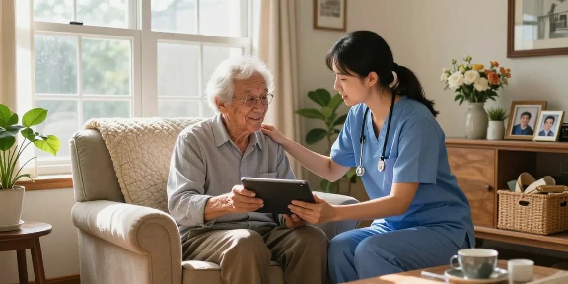 Care agencies birmingham providing in-home support for the elderly in a cozy, welcoming environment.