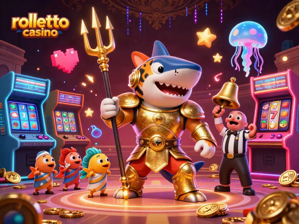 Engage with rolletto casino through this dynamic 3D illustration highlighting vibrant gaming elements.
